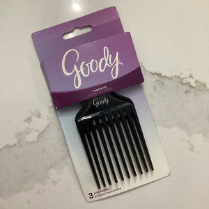 NEW! 3-Pack Goody Comb & Lift Hair Pick Combs Wide Space Teeth For Curls Tangles